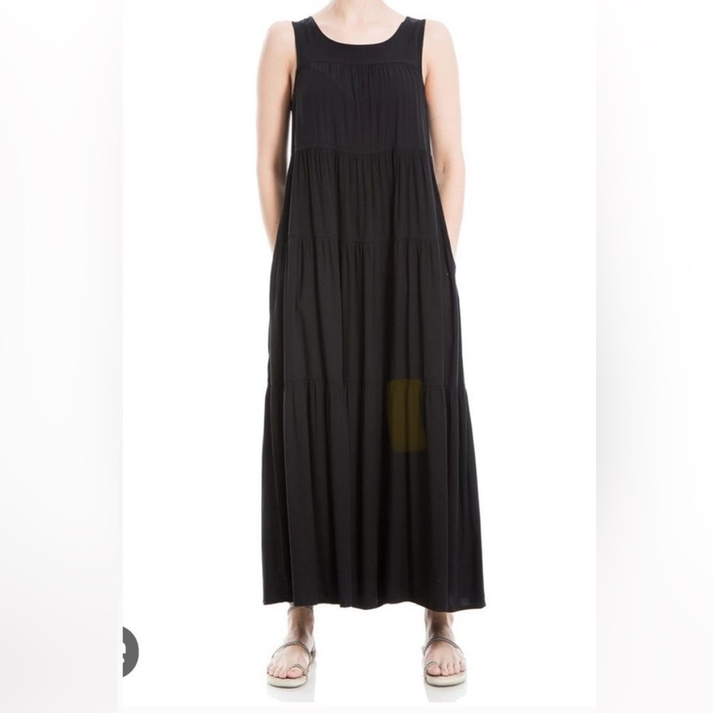 Max Studio Maxi Dress Black Tiered